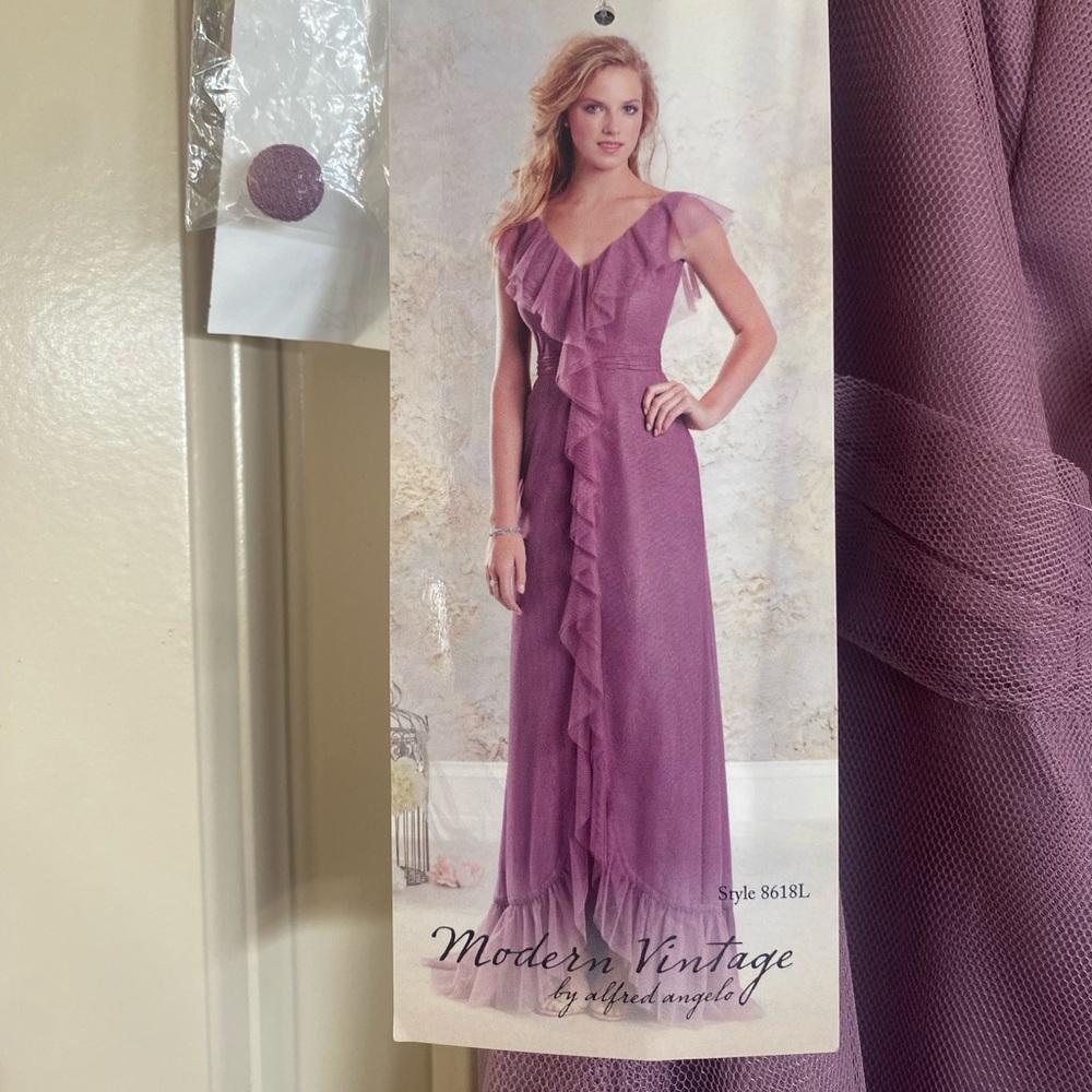 Bridesmaids Wisteria colored woman’s dress.